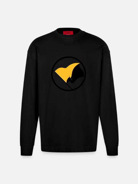 Anarcho Capitalism - Heavyweight Oversized Organic Longsleeve Shirt Made in EU - SOLID BLACK