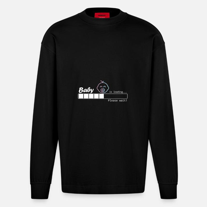 Baby is loading - Junge/Mädchen - Heavyweight Oversized Organic Langarmshirt Made in EU - SOLID BLACK