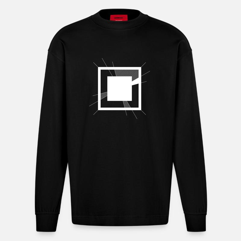 Abstract 2 - Heavyweight Oversized Organic Langarmshirt Made in EU - SOLID BLACK
