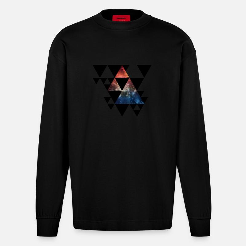 Triangles - Heavyweight Oversized Organic Langarmshirt Made in EU - SOLID BLACK