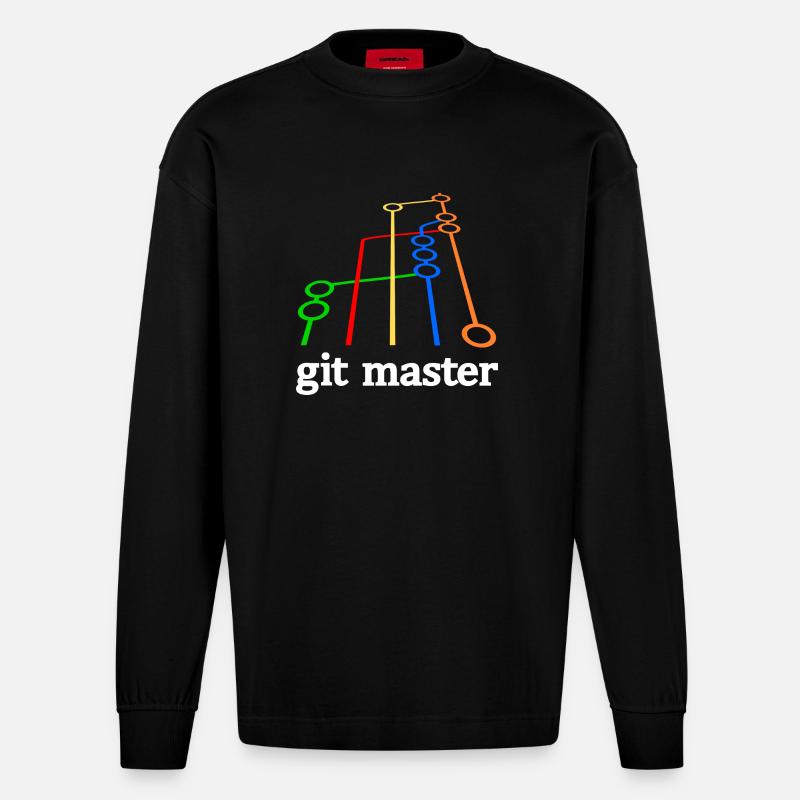 git master vWhite - Manches longues bio épais oversize fabriqué en UE - SOLID BLACK