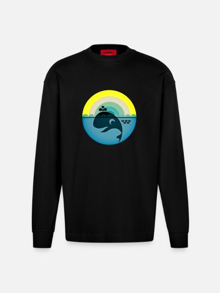 Whale - Heavyweight Oversized Organic Longsleeve Shirt Made in EU - SOLID BLACK