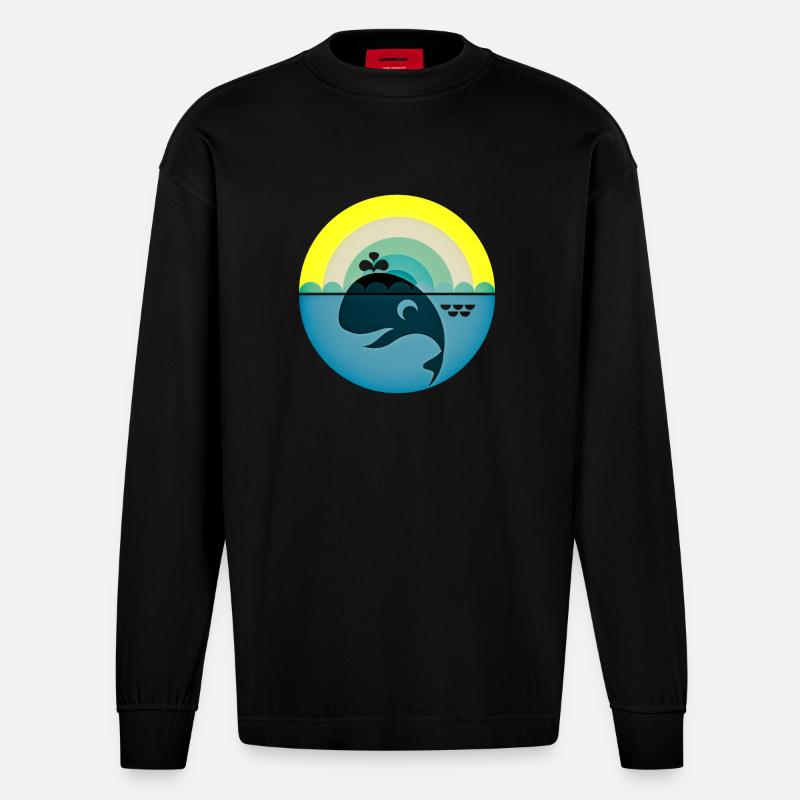 Wal - Heavyweight Oversized Organic Langarmshirt Made in EU - SOLID BLACK