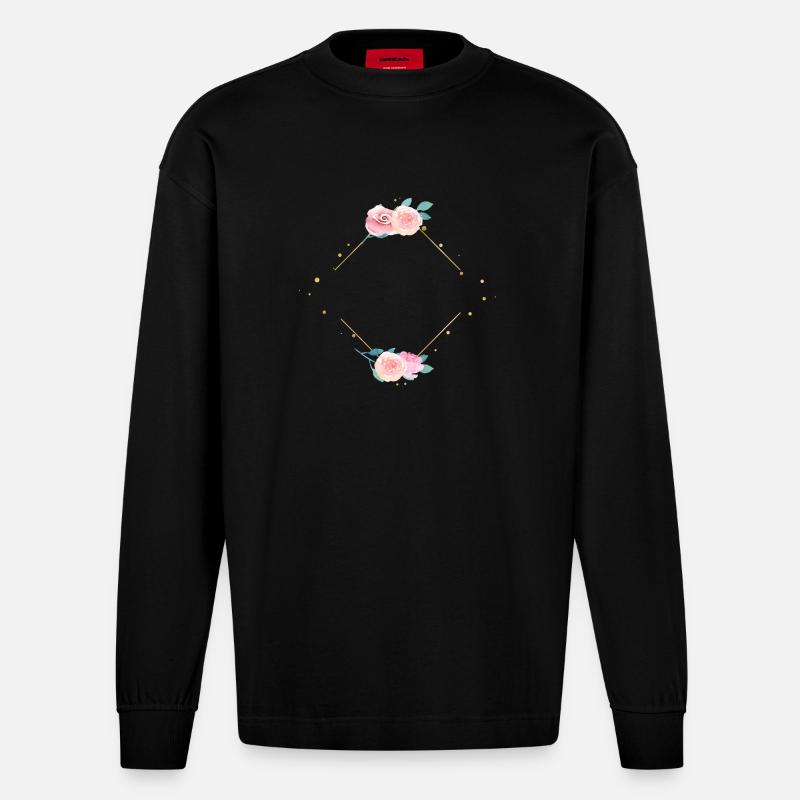 cst_moi_de_la_marie_border - Heavyweight Oversized Organic Langarmshirt Made in EU - SOLID BLACK