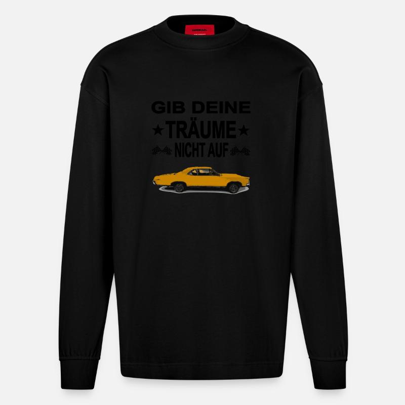 Auto - Heavyweight Oversized Organic Langarmshirt Made in EU - SOLID BLACK