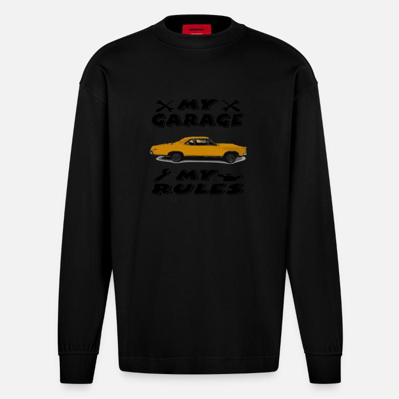 Auto - Heavyweight Oversized Organic Langarmshirt Made in EU - SOLID BLACK