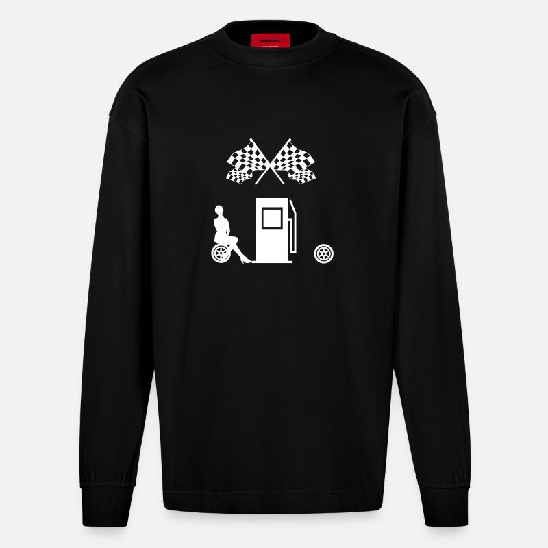 Auto - Heavyweight Oversized Organic Langarmshirt Made in EU - SOLID BLACK