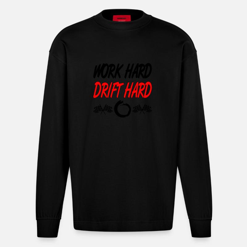 Auto - Heavyweight Oversized Organic Langarmshirt Made in EU - SOLID BLACK