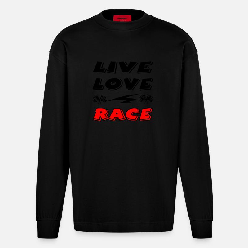 Auto - Heavyweight Oversized Organic Langarmshirt Made in EU - SOLID BLACK