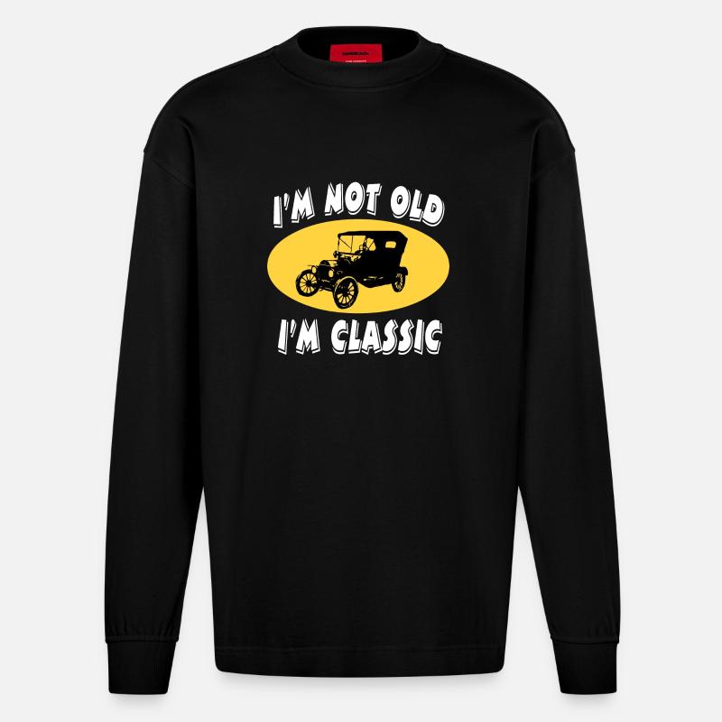 Auto - Heavyweight Oversized Organic Langarmshirt Made in EU - SOLID BLACK