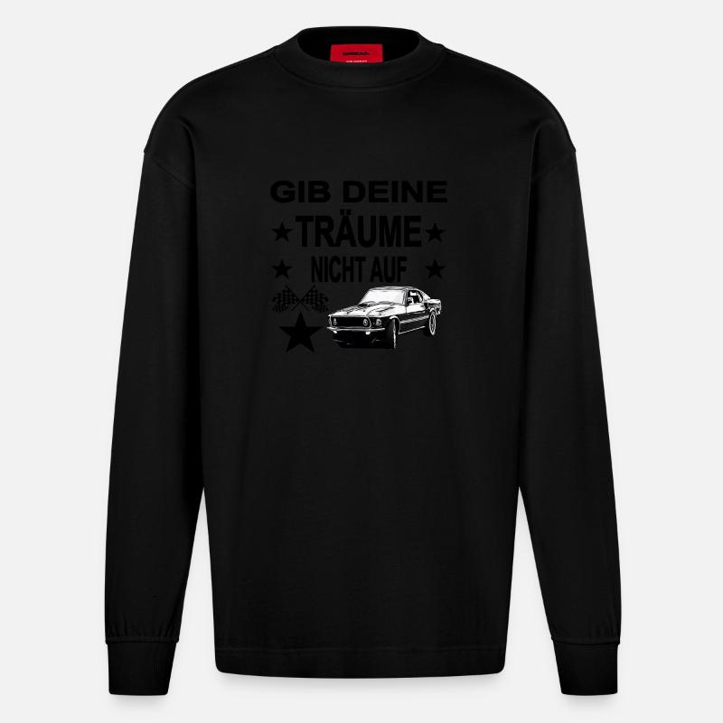Auto - Heavyweight Oversized Organic Langarmshirt Made in EU - SOLID BLACK
