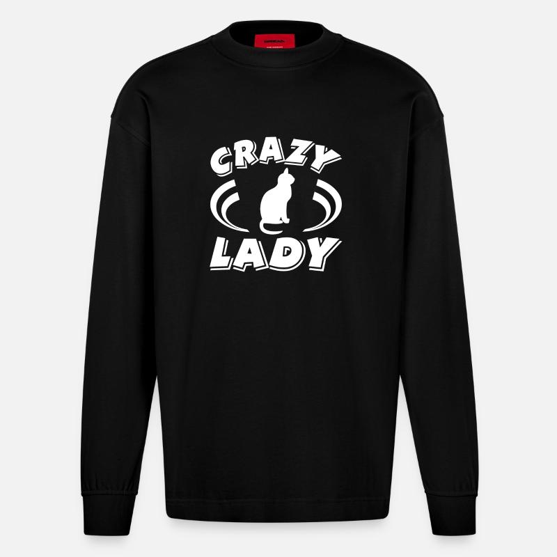 Chat - Manches longues bio épais oversize fabriqué en UE - SOLID BLACK
