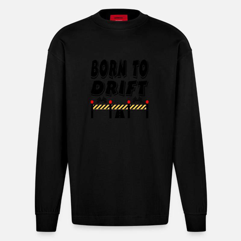 Auto - Heavyweight Oversized Organic Langarmshirt Made in EU - SOLID BLACK