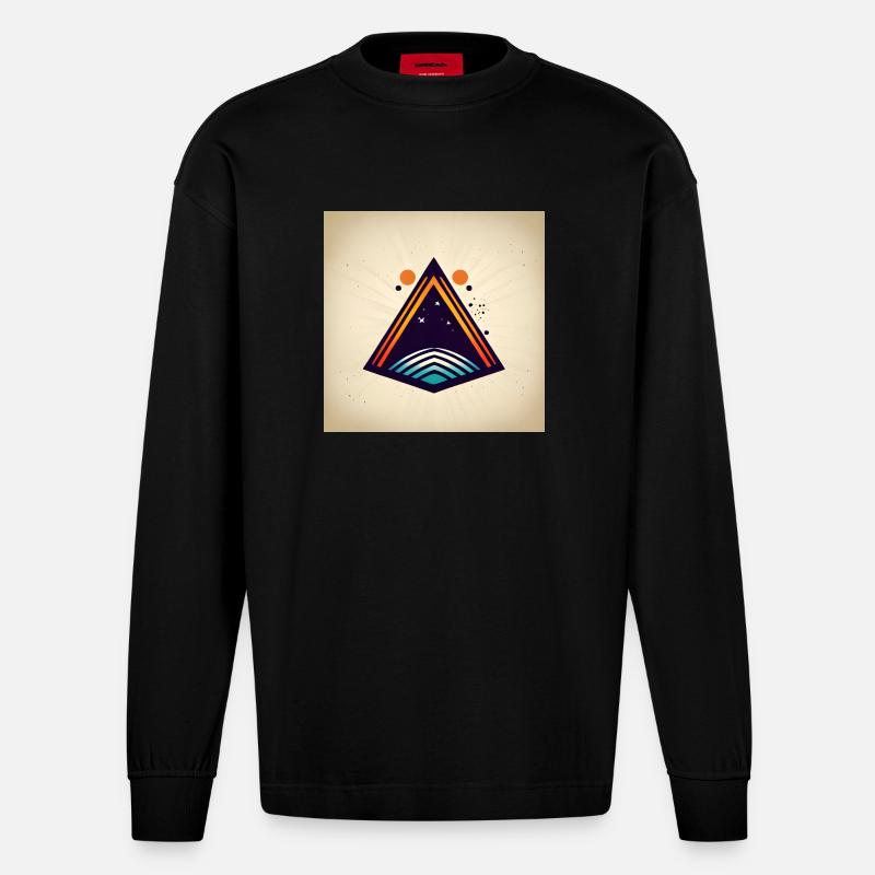 Triangle de l’espace - Manches longues bio épais oversize fabriqué en UE - SOLID BLACK