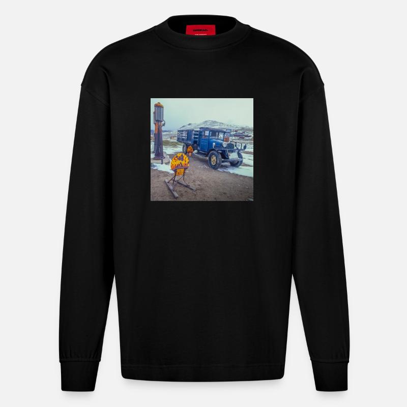 Ghost Town Bodie - Heavyweight Oversized Organic Langarmshirt Made in EU - SOLID BLACK