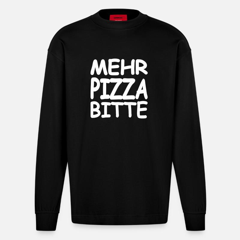 Pizza - Manches longues bio épais oversize fabriqué en UE - SOLID BLACK