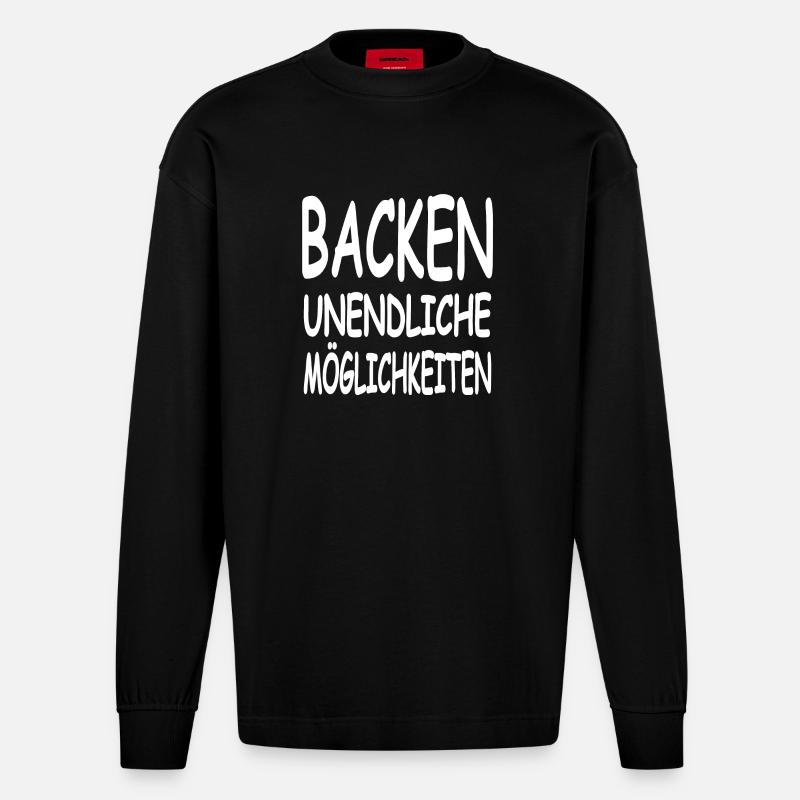 Backen - Heavyweight Oversized Organic Langarmshirt Made in EU - SOLID BLACK