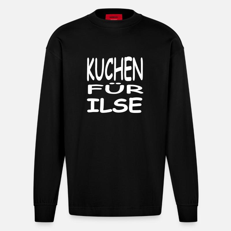 Kuchen - Heavyweight Oversized Organic Langarmshirt Made in EU - SOLID BLACK