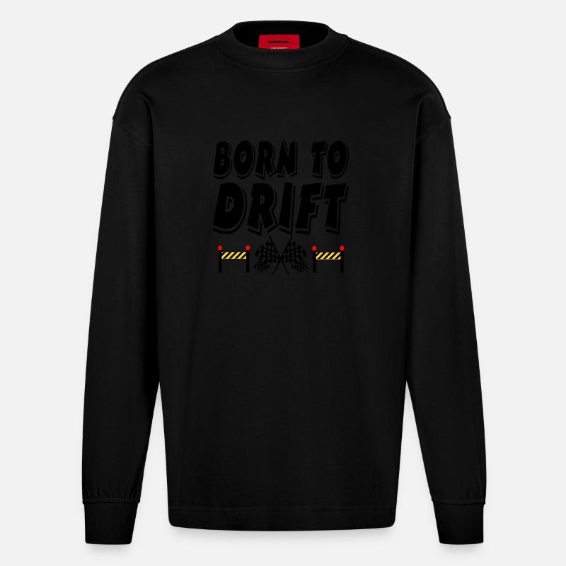 Auto - Heavyweight Oversized Organic Langarmshirt Made in EU - SOLID BLACK