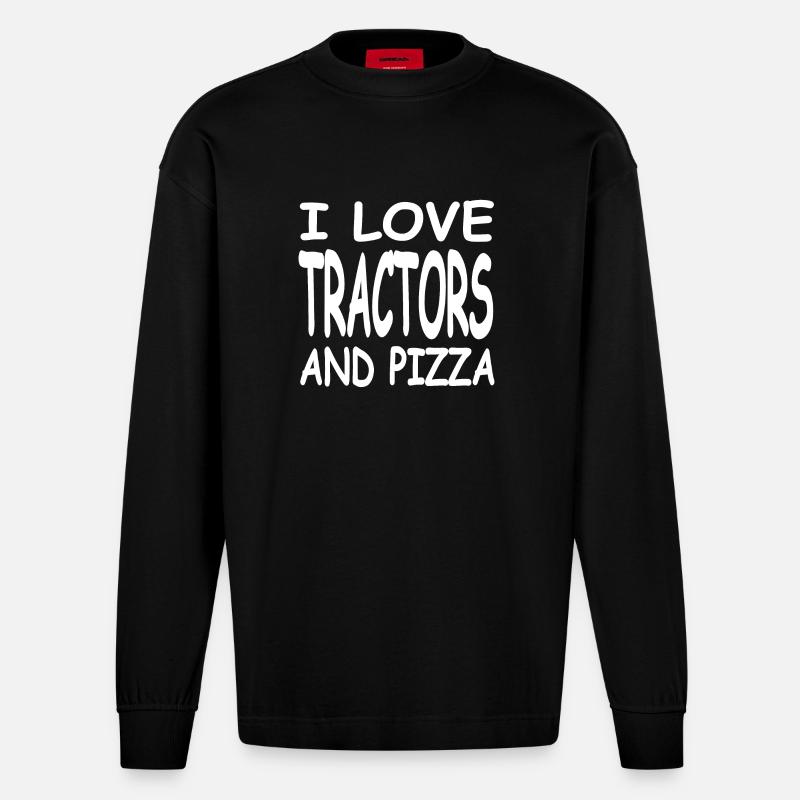 Traktor - Heavyweight Oversized Organic Langarmshirt Made in EU - SOLID BLACK