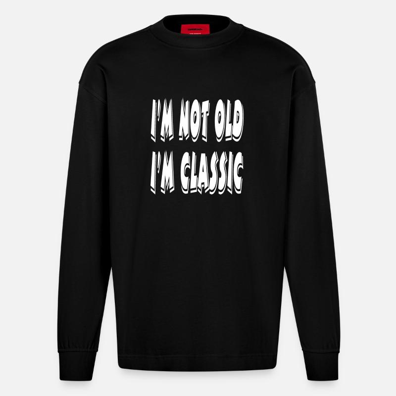 Traktor - Heavyweight Oversized Organic Langarmshirt Made in EU - SOLID BLACK