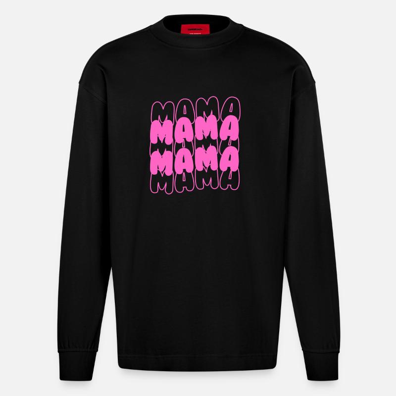 Mama Mama - Heavyweight Oversized Organic Langarmshirt Made in EU - SOLID BLACK