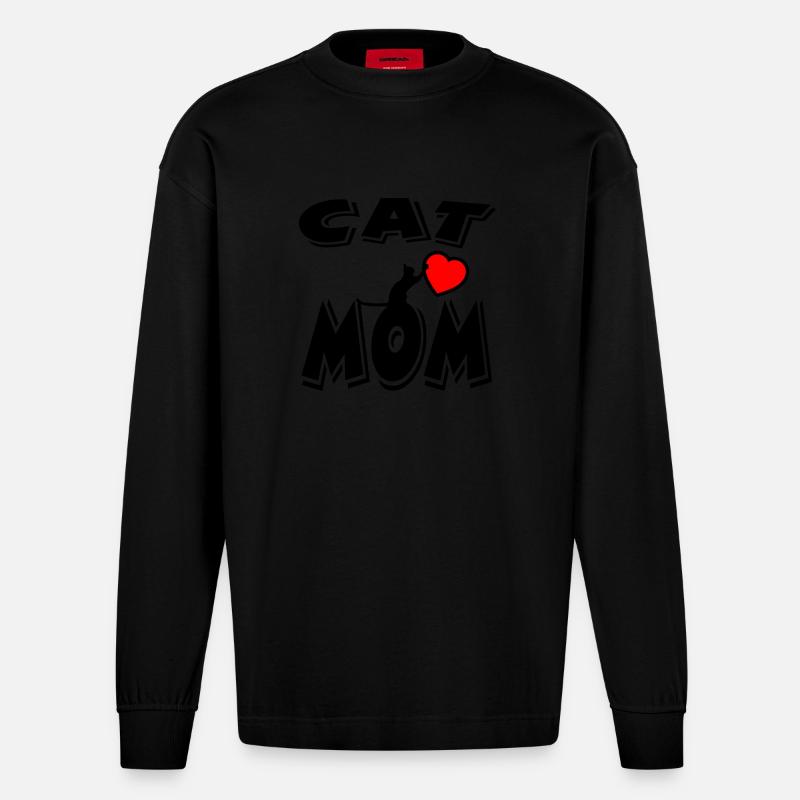 Chat - Manches longues bio épais oversize fabriqué en UE - SOLID BLACK