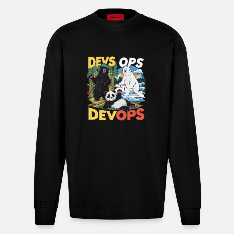 Devops - Heavyweight Oversized Organic Langarmshirt Made in EU - SOLID BLACK