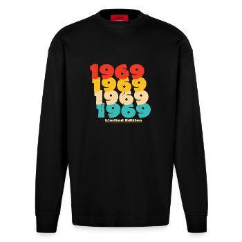 1969: Limited Edition - 55th Anniversary - Heavyweight Oversized Organic Longsleeve Shirt Made in EU - SOLID BLACK - Front