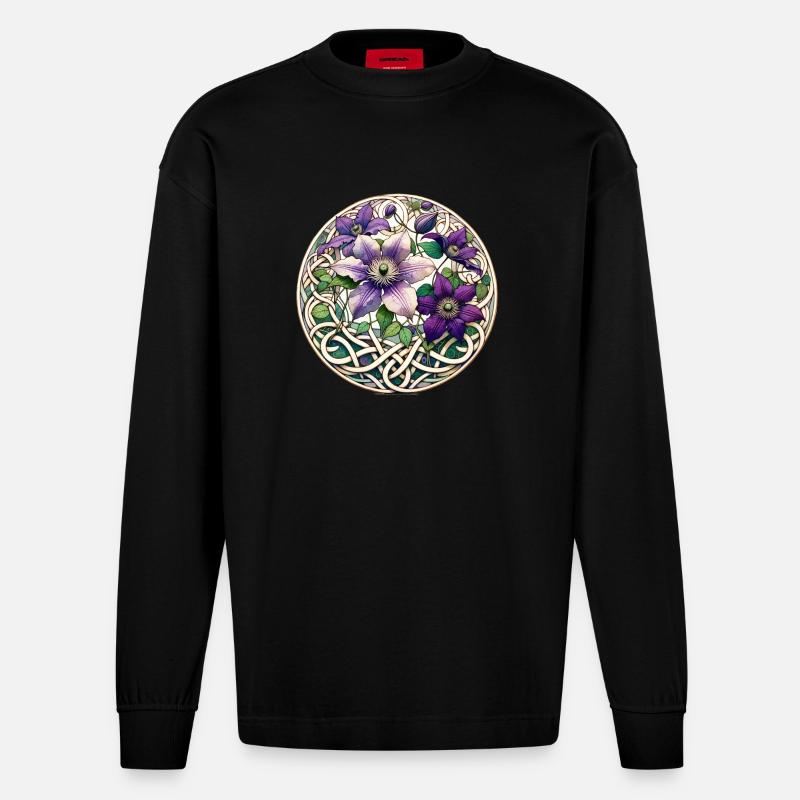 Clématite - Manches longues bio épais oversize fabriqué en UE - SOLID BLACK