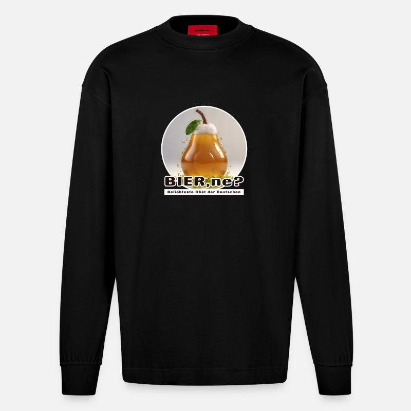 Bierne - Heavyweight Oversized Organic Langarmshirt Made in EU - SOLID BLACK