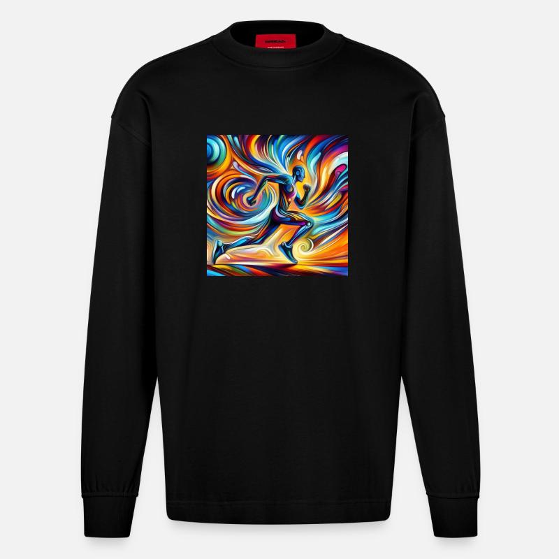 Läufer 2 - Heavyweight Oversized Organic Langarmshirt Made in EU - SOLID BLACK