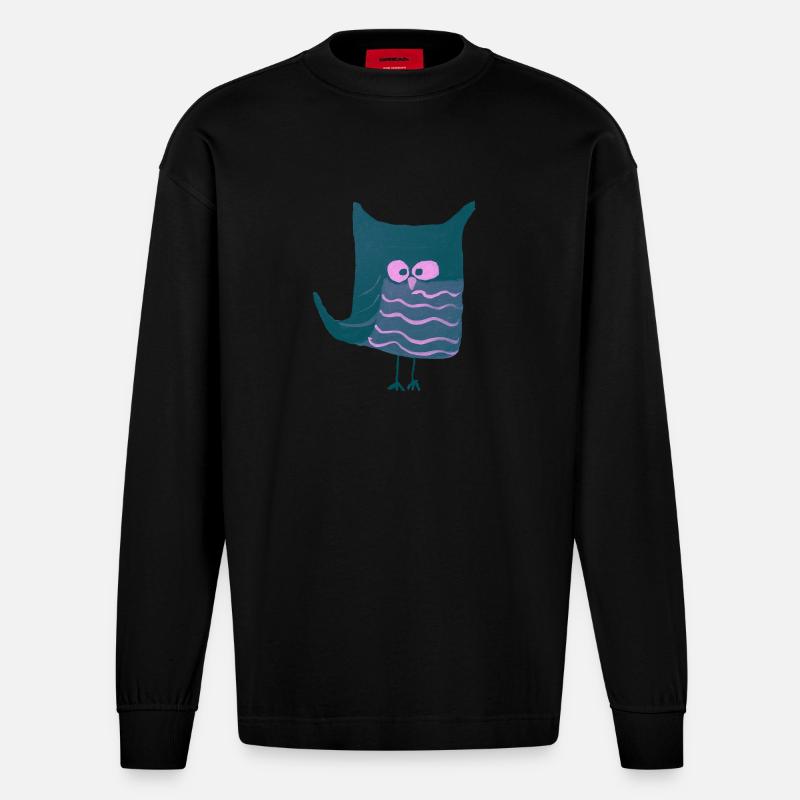 Eulalia Türkis - Heavyweight Oversized Organic Langarmshirt Made in EU - SOLID BLACK