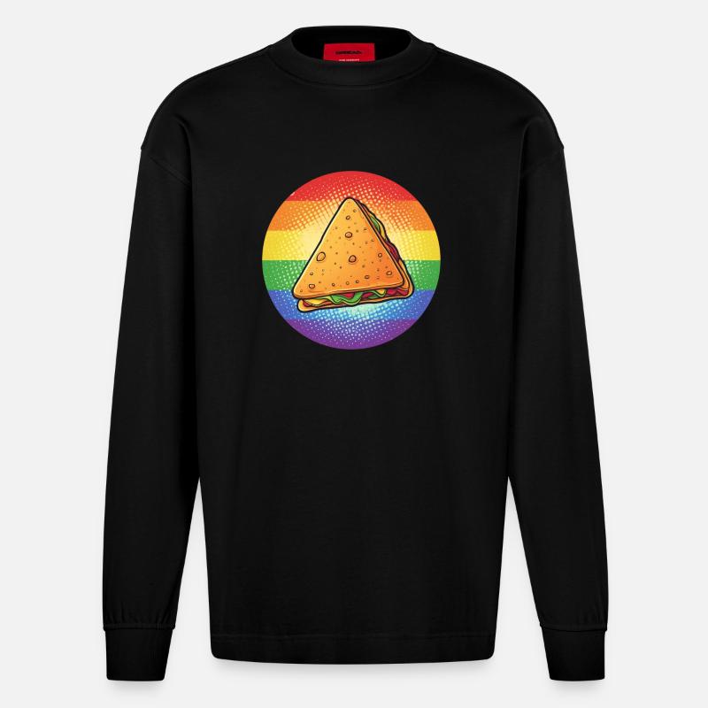 LGBTQ Nacho - Heavyweight Oversized Organic Langarmshirt Made in EU - SOLID BLACK