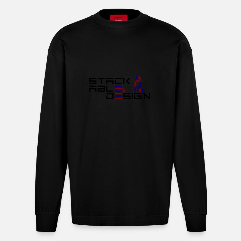 Stackable Design - Humans - Heavyweight Oversized Organic Longsleeve Shirt Made in EU - SOLID BLACK