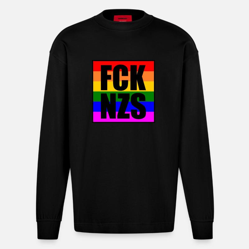 Fck nzs - Heavyweight Oversized Organic Langarmshirt Made in EU - SOLID BLACK