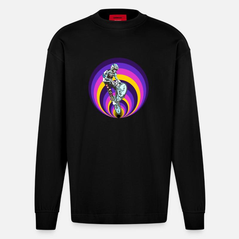 BMX (BMX) - Heavyweight Oversized Organic Langarmshirt Made in EU - SOLID BLACK