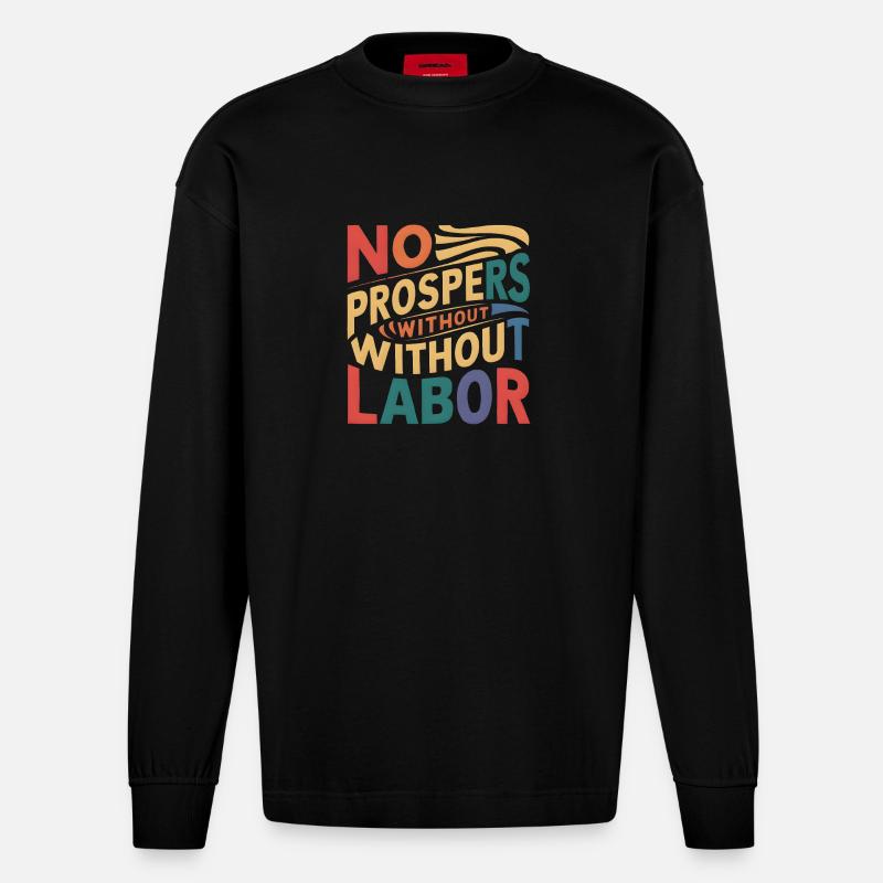 Ohne dich wird nichts funktionieren - Heavyweight Oversized Organic Langarmshirt Made in EU - SOLID BLACK