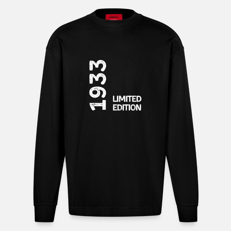 1933 limited edition - Manches longues bio épais oversize fabriqué en UE - SOLID BLACK