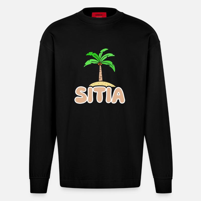 Sitia Sitia - Manches longues bio épais oversize fabriqué en UE - SOLID BLACK