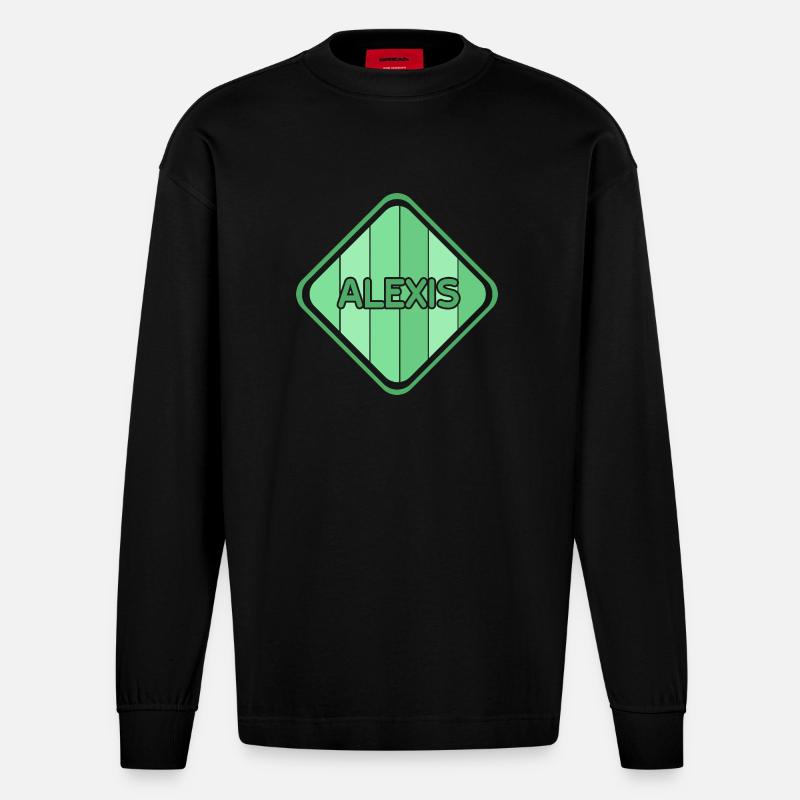 Mädchen Alexis - Heavyweight Oversized Organic Langarmshirt Made in EU - SOLID BLACK