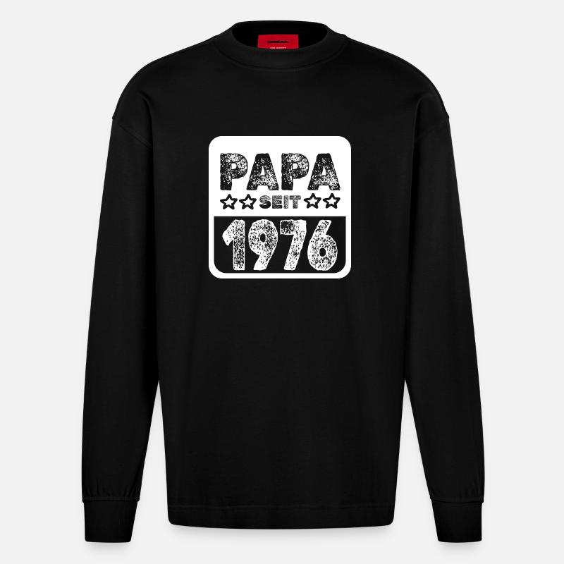 1976 - Heavyweight Oversized Organic Langarmshirt Made in EU - SOLID BLACK