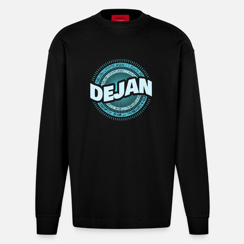 Geschenkidee Dejan - Heavyweight Oversized Organic Langarmshirt Made in EU - SOLID BLACK