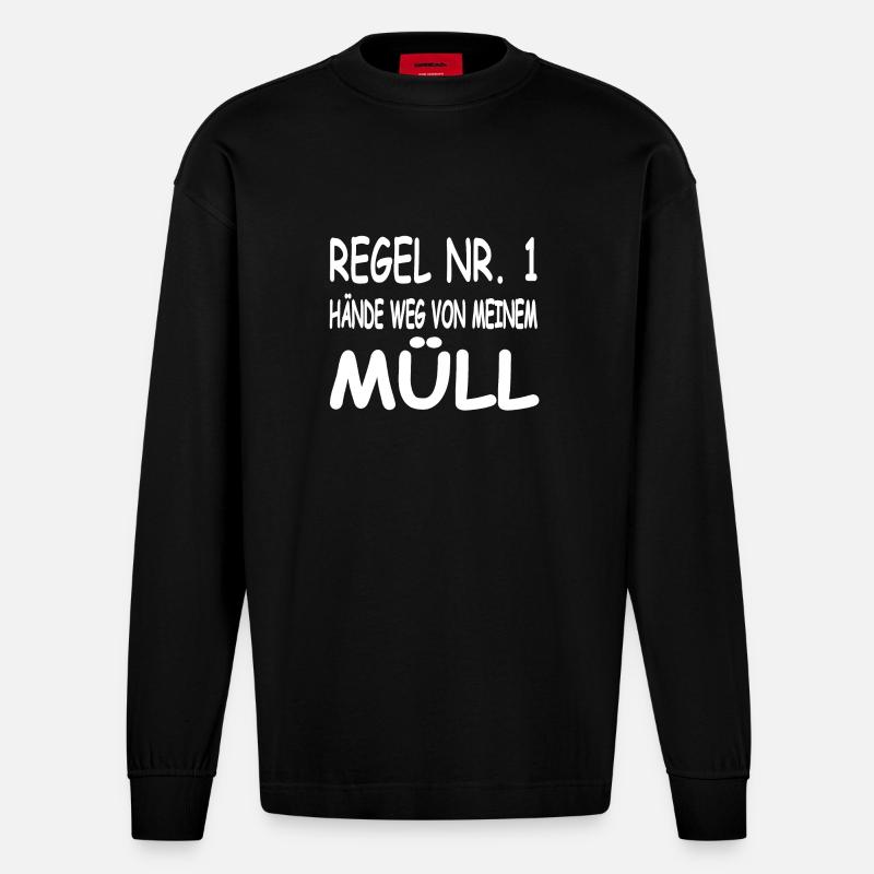 Müll - Heavyweight Oversized Organic Langarmshirt Made in EU - SOLID BLACK
