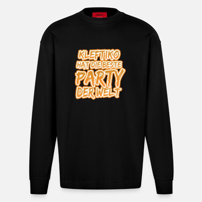 Kleftiko Kleftiko - Manches longues bio épais oversize fabriqué en UE - SOLID BLACK