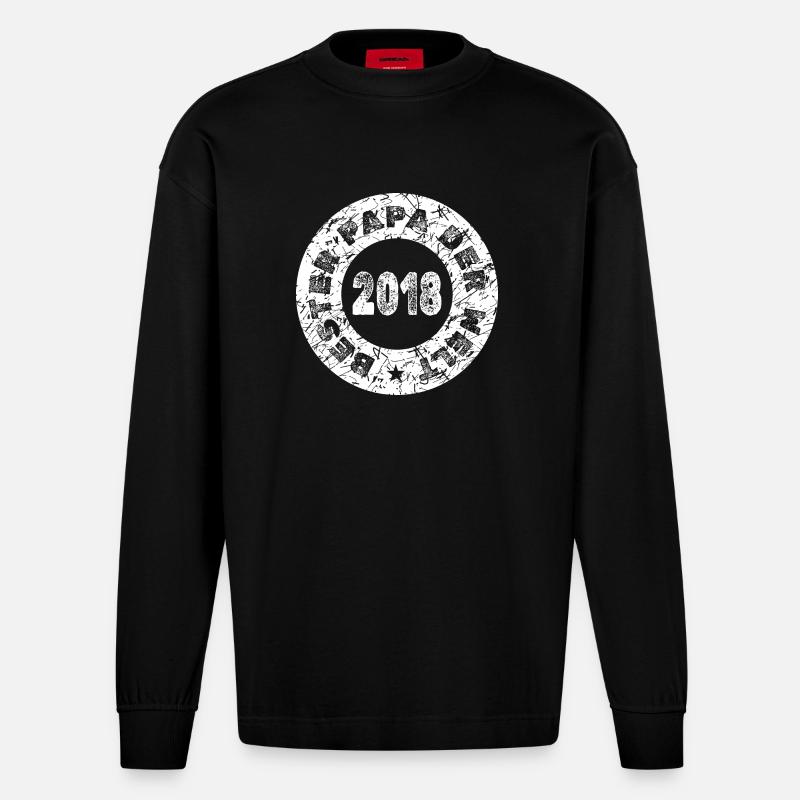Charrette à bras 2018 - Manches longues bio épais oversize fabriqué en UE - SOLID BLACK