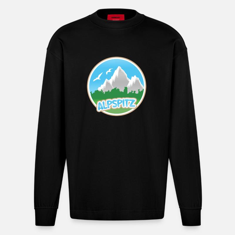 Alpspitz Alpspitz - Heavyweight Oversized Organic Langarmshirt Made in EU - SOLID BLACK