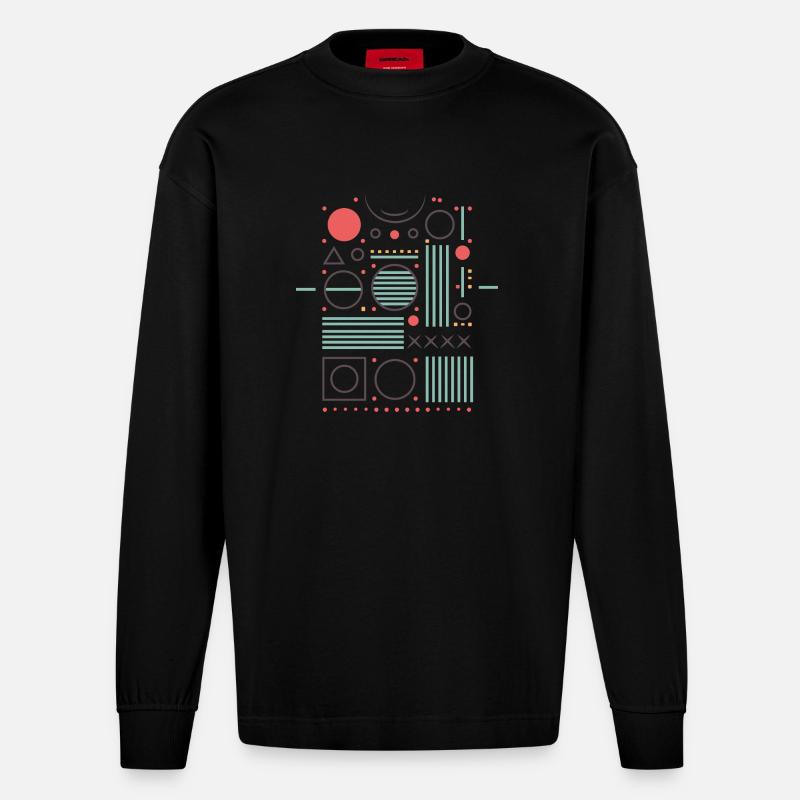 Design "Elementar" - Heavyweight Oversized Organic Langarmshirt Made in EU - SOLID BLACK