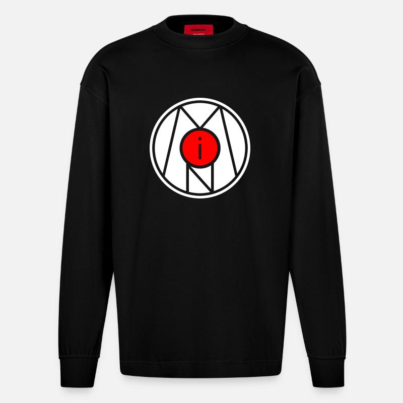 Moin symbole signe timbre - Manches longues bio épais oversize fabriqué en UE - SOLID BLACK