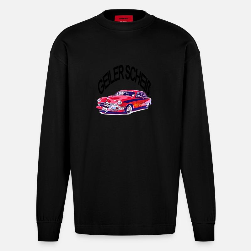 Auto - Heavyweight Oversized Organic Langarmshirt Made in EU - SOLID BLACK